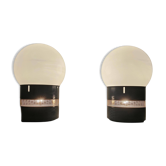 Pair of Mezzo Oracolo blue/grey lamps by Gae Aulenti for Artemide, 1960s.