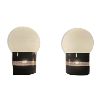 Pair of Mezzo Oracolo blue/grey lamps by Gae Aulenti for Artemide, 1960s.