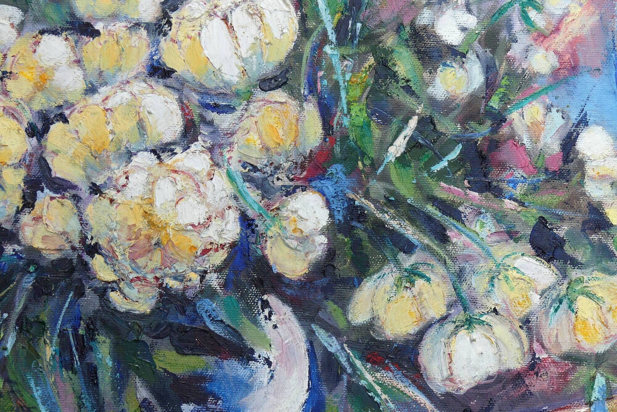 Oil Painting Modern Bouquet of Flowers Signed 61 x 50 cms