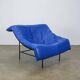 Vintage blue leather Butterfly armchair by Gerard van den Berg for Montis