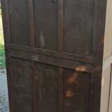 Parisian cabinet with 2 sliding doors 1 shelf solid beech