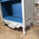 Old bookcase gray & blue wood mouldings