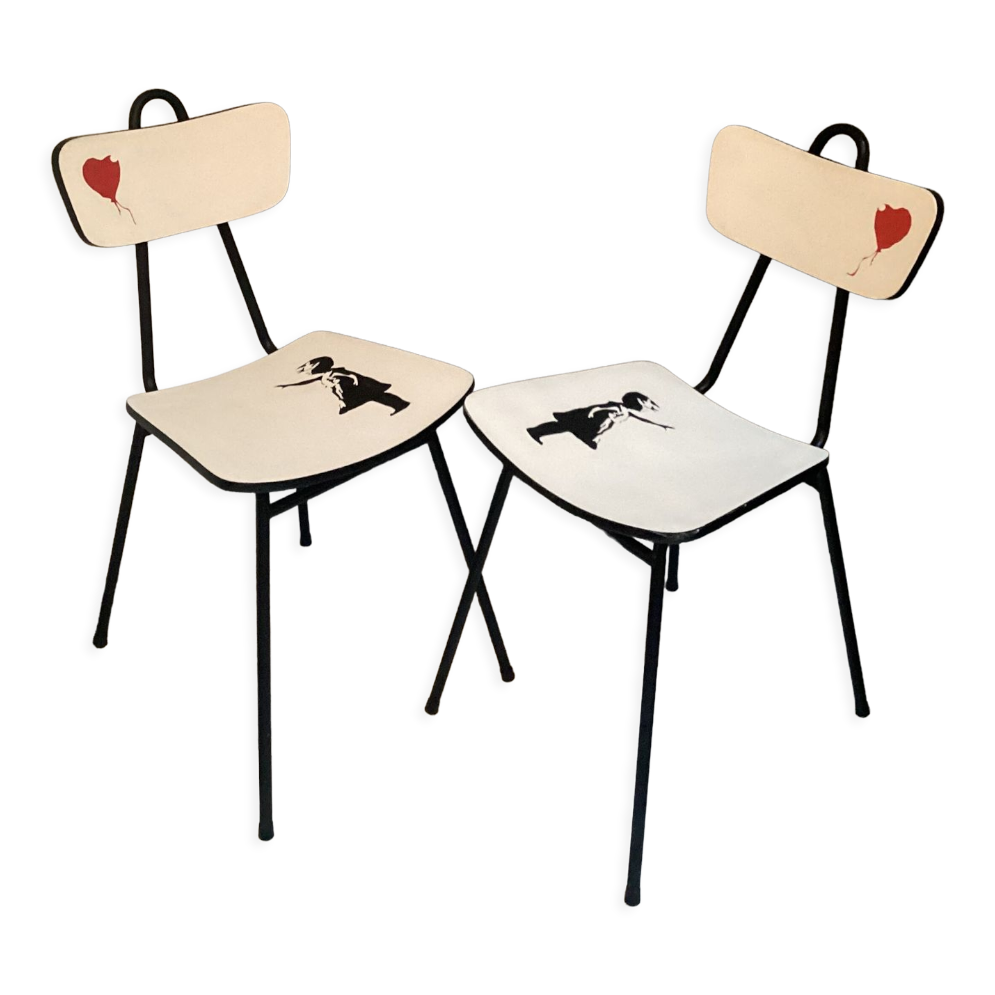 Paire de chaises 1950-60 street art