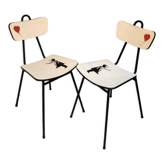 Chair pair 1950-60 street art