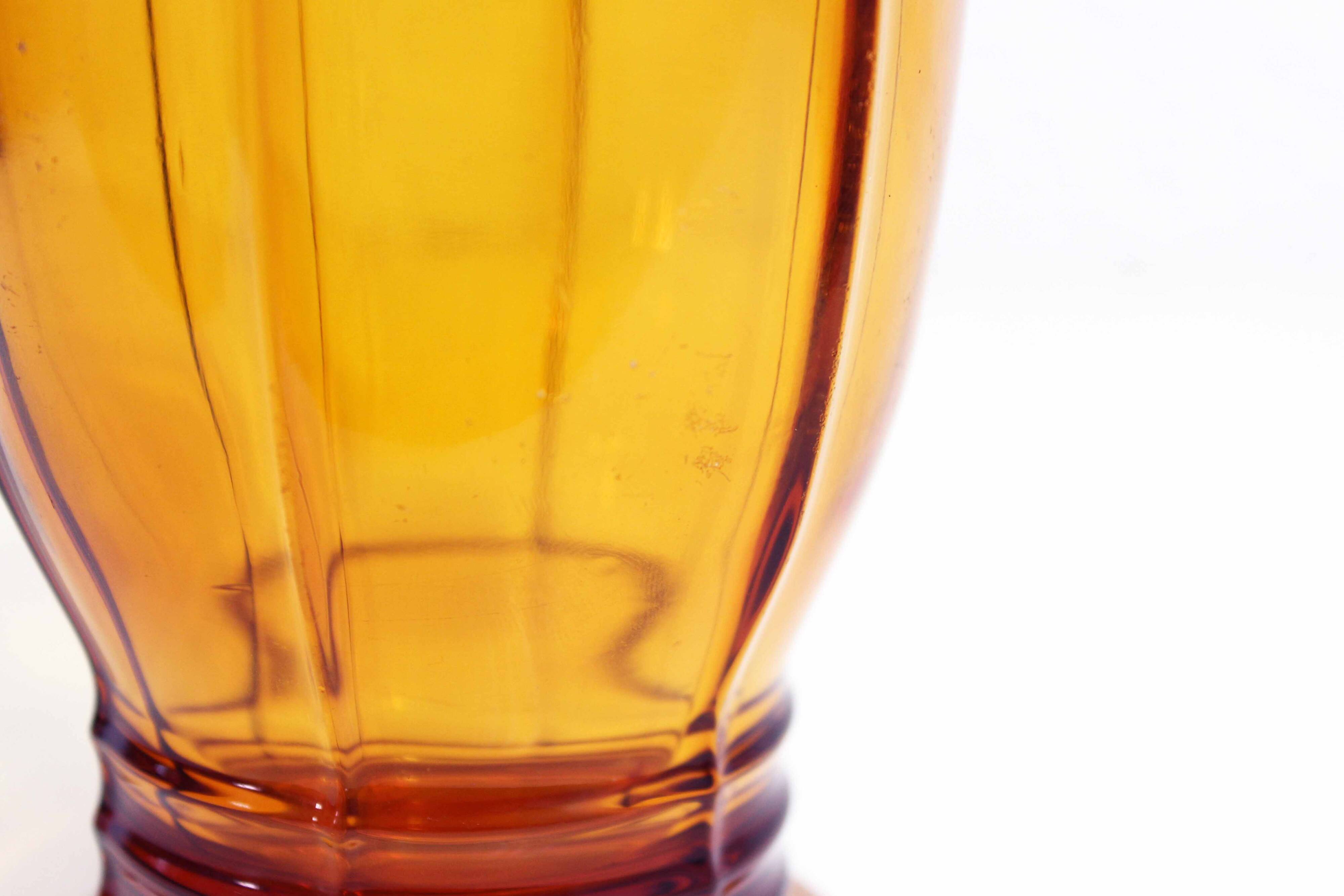 Art Deco amber glass vase