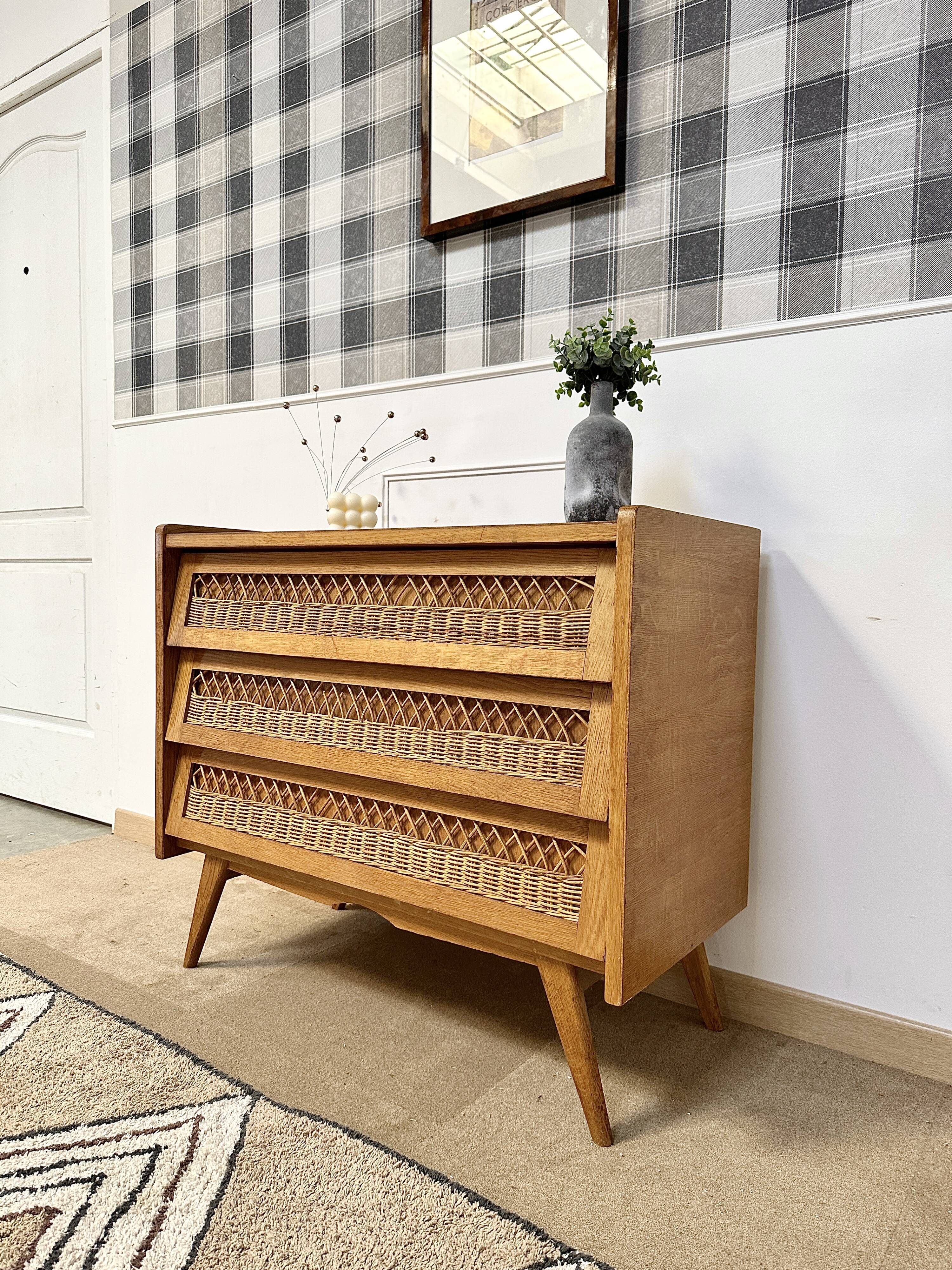 Rattan chest of drawers feet compass
