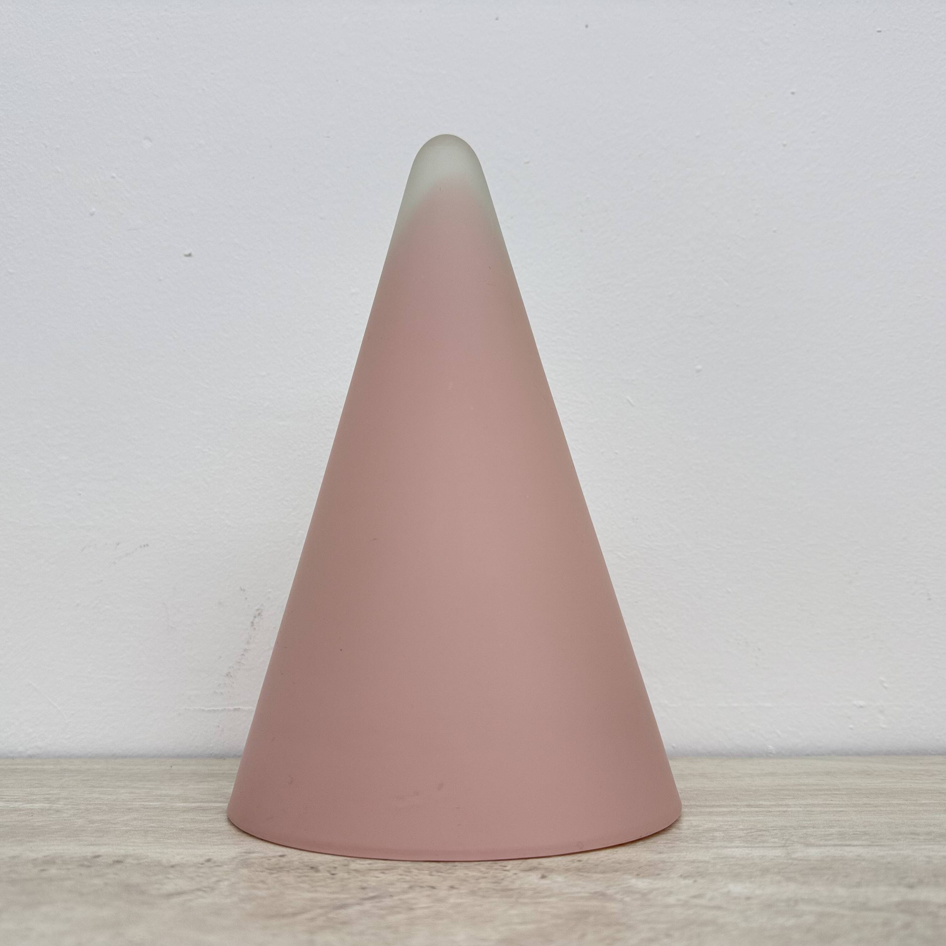 Matte Pink glass SCE Teepee table lamp , 1970’s , France