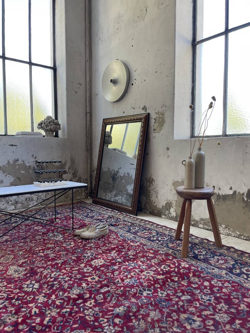 1900 wooden mirror with nails