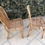 Pair of rattan chairs 60s