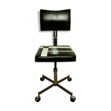 Chrome swivel desk and vintage skai