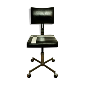 Chrome swivel desk and vintage skai