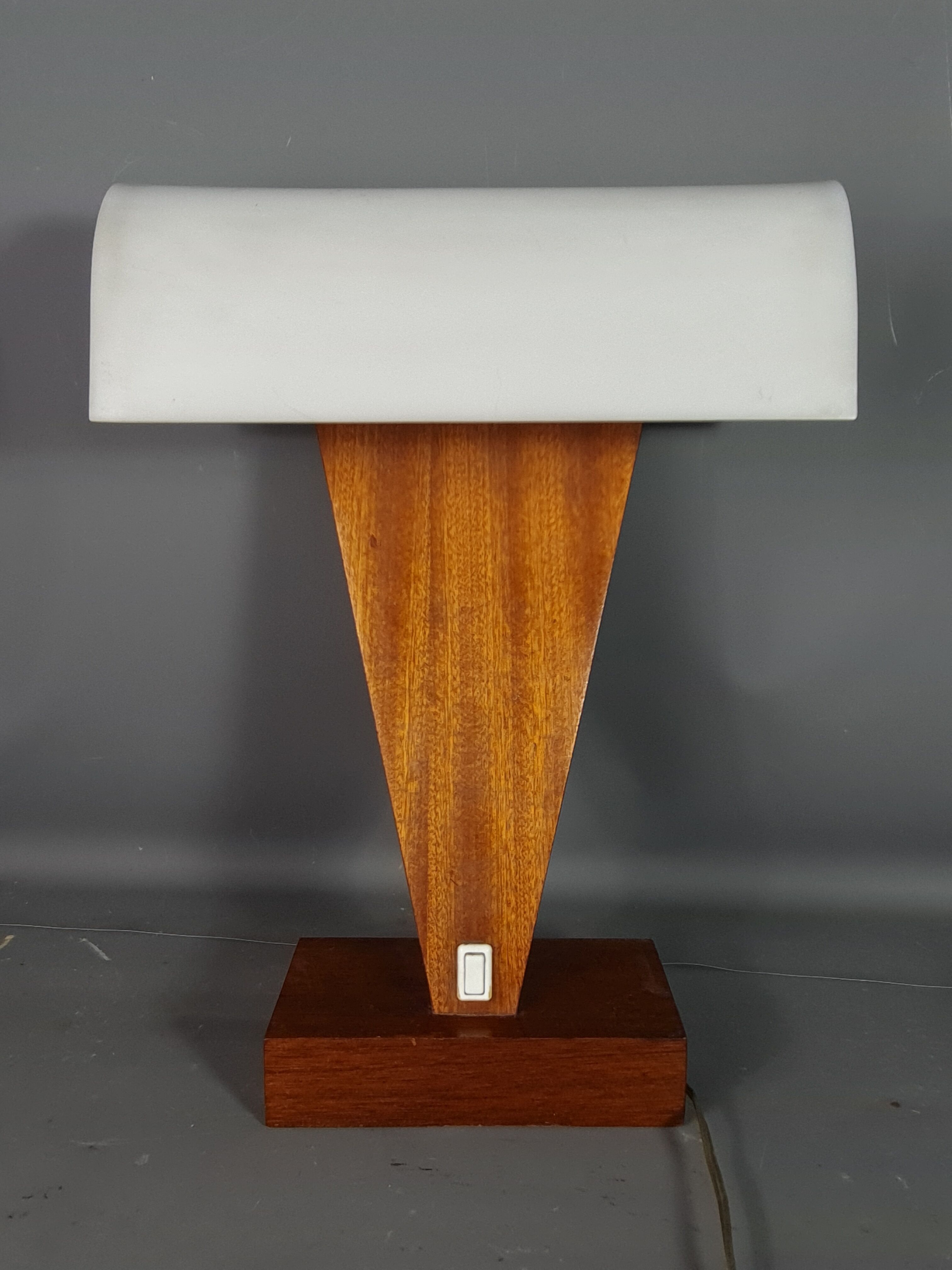 Table lamp in wood and plexiglass vintage 70/80s