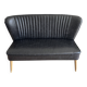 banquette de salon en cuir noir