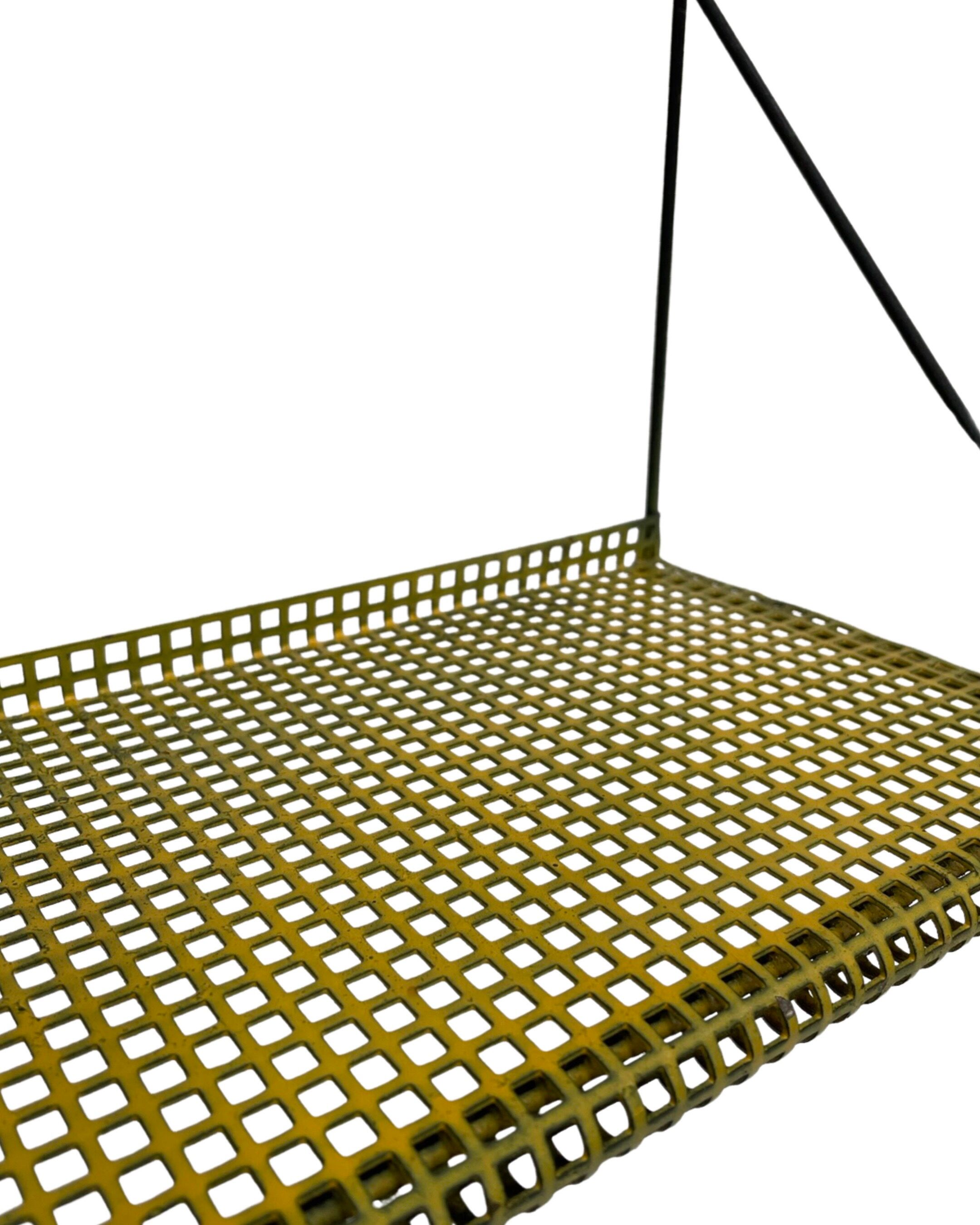 Vintage Wall shelf Pilastro perforated yellow wall unit 1960