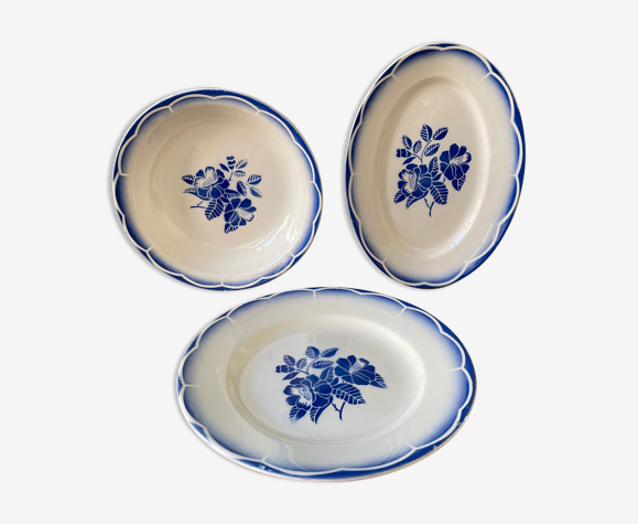 Lot de 3 plats Digoin Sarreguemines, modèle Marsac