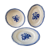 Lot de 3 plats Digoin Sarreguemines, modèle Marsac