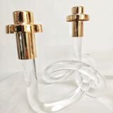 Pair of Dorothy Thorpe's pretzel chandeliers