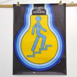 Vintage poster INRS 1982 graphics Chadebec