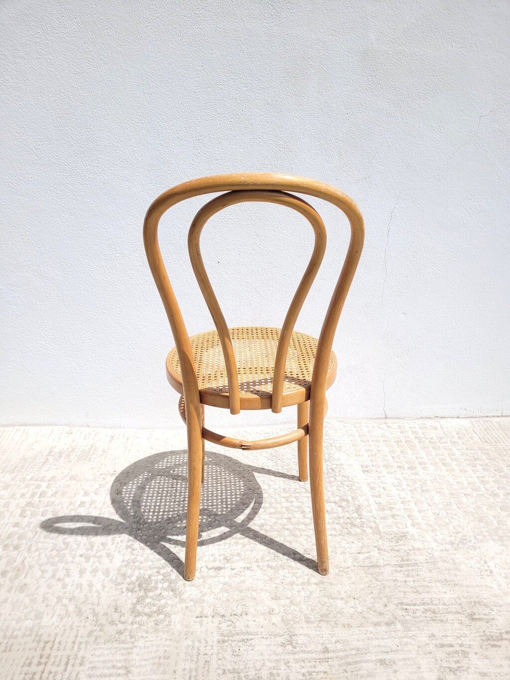 Curved wooden caned bistro chair ZPM