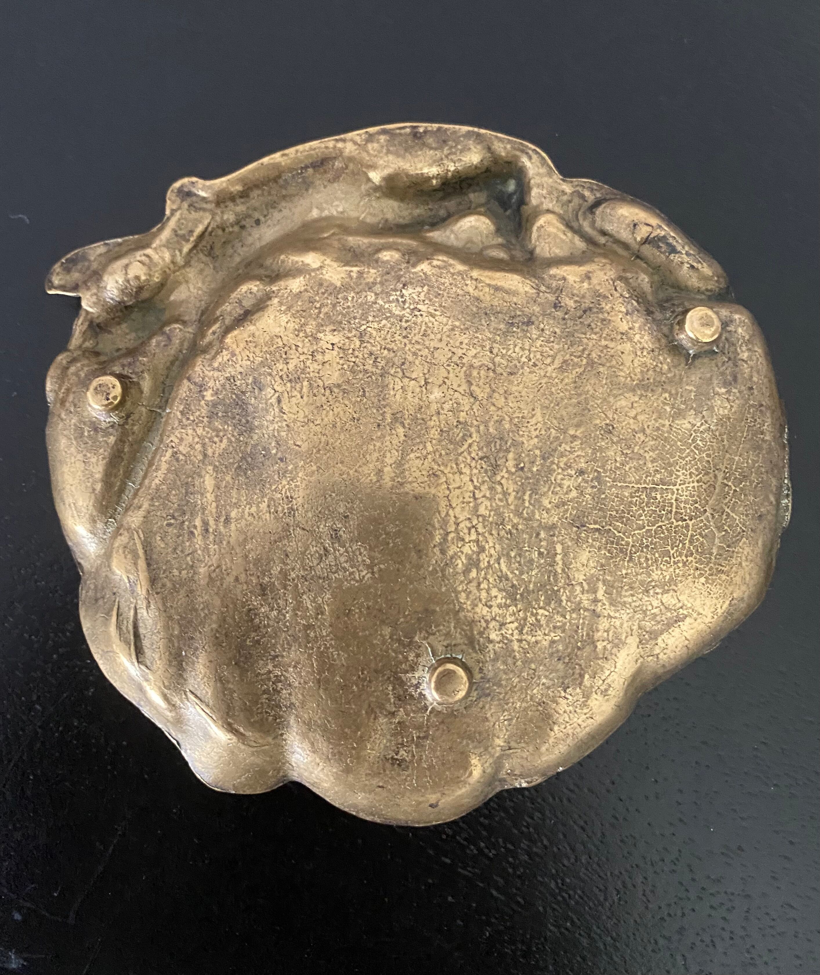 Art Nouveau brass pocket tray