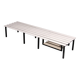 Vintage White Wooden Bench with Black Metal Frame