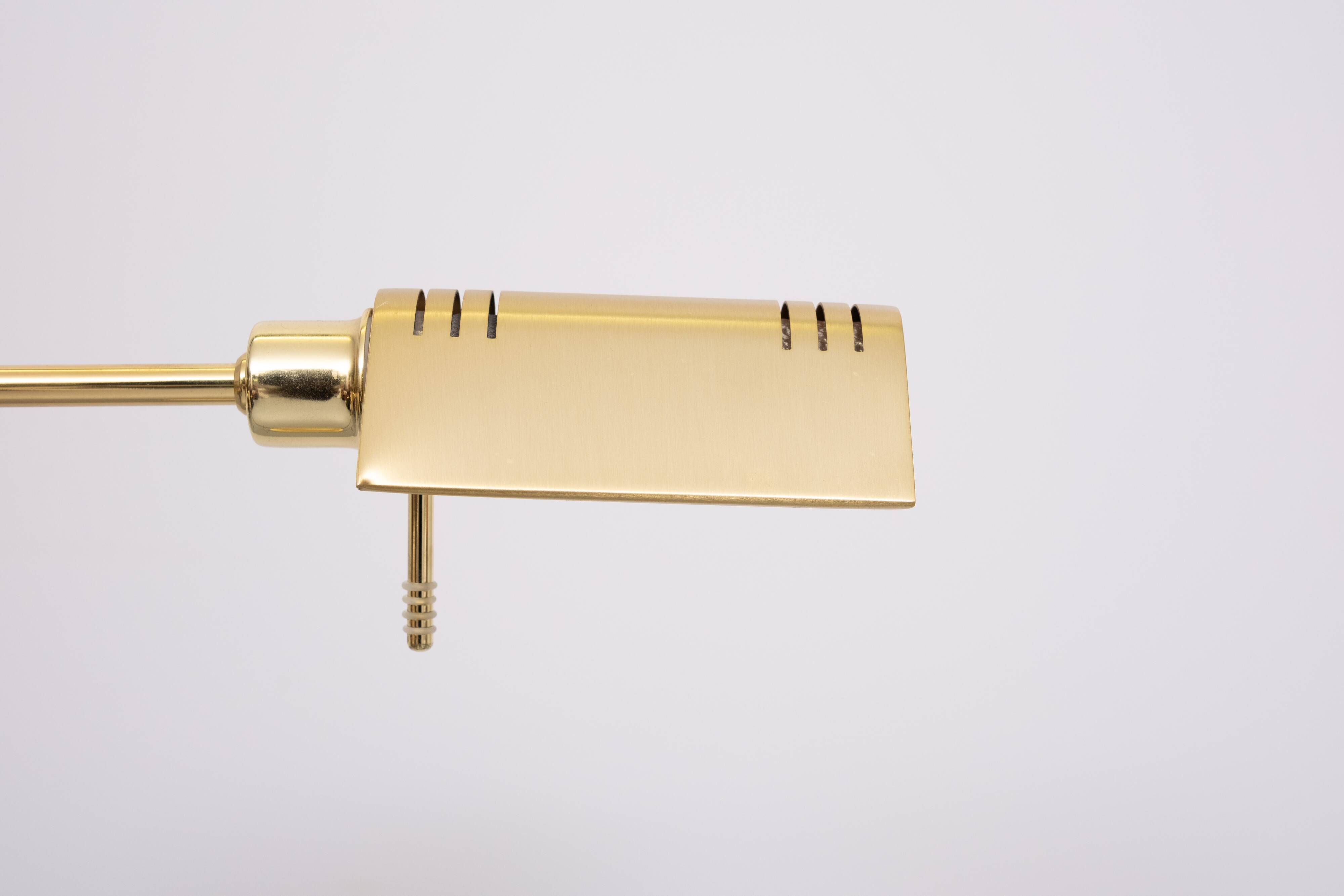 Holtkoetter Brass swing arm floor lamp Germany 1980s