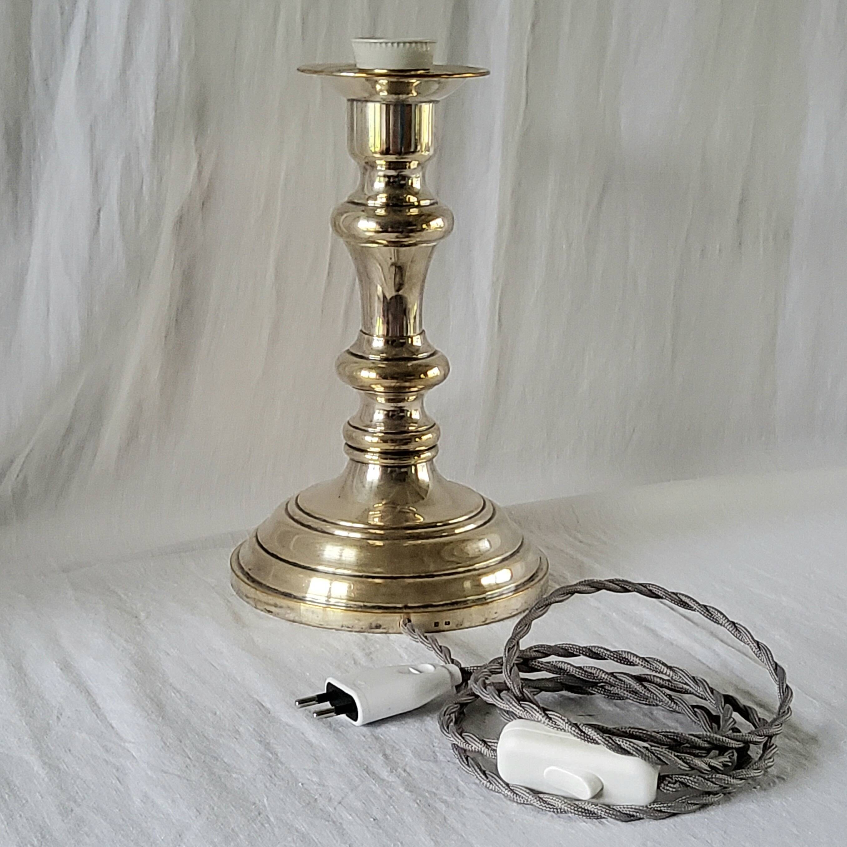 Silver metal lamp base