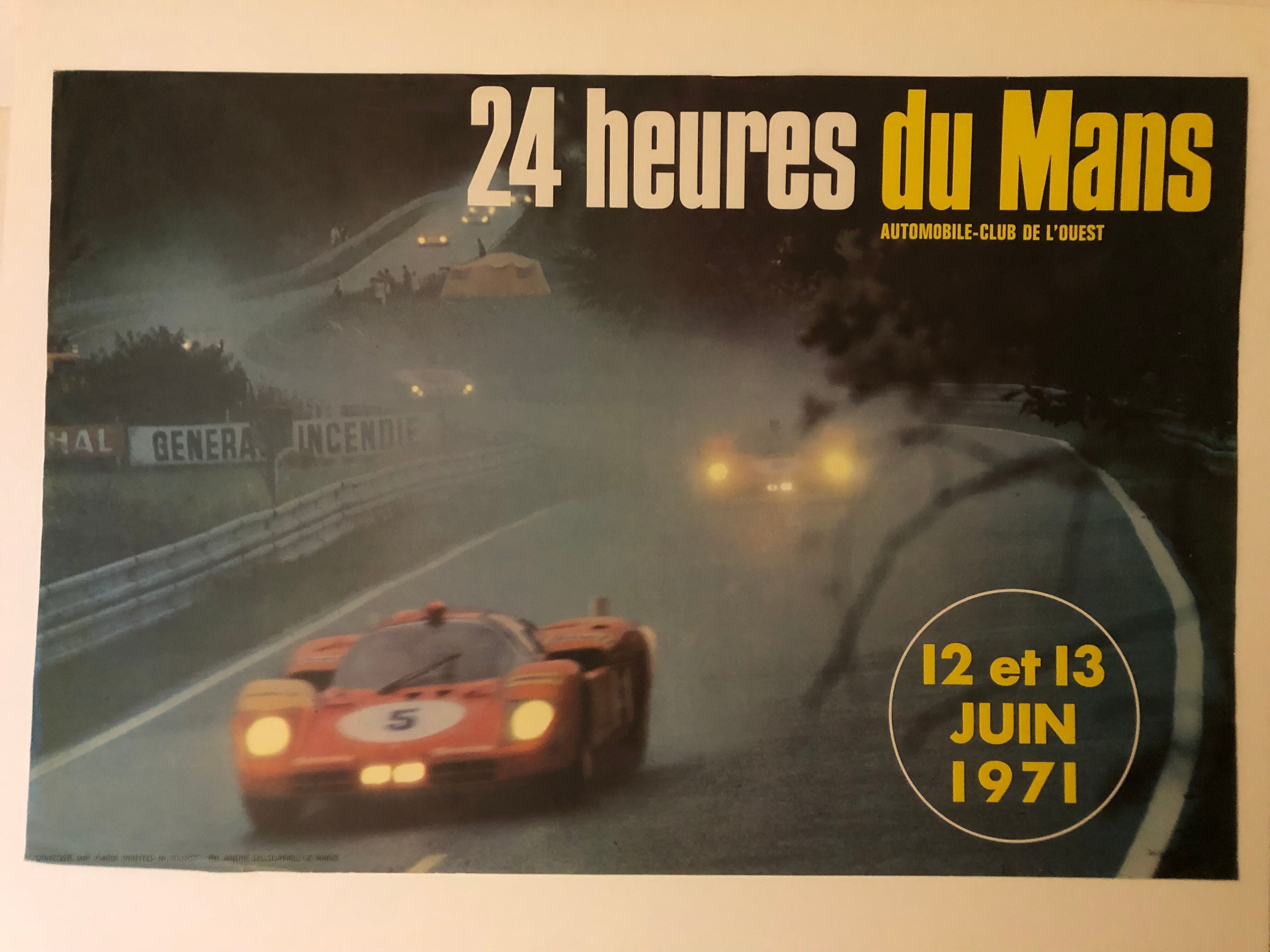 Original poster 24 Hours of Le Mans, 12 and 13 June 1971