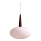 Scandinavian suspension in teak and white opaline, Louis Kalff, Philips, 1960.