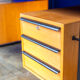 Desk in oak and lacquered metal 1970s