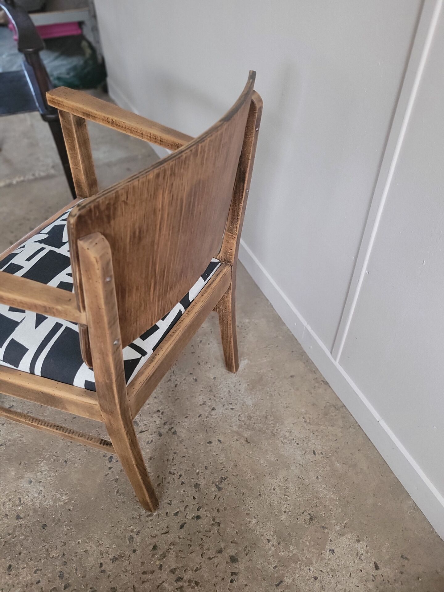 Restored brutalist style armchair