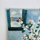 Still life painting bouquet of flowers and apples
