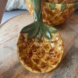 Old set of bowls and spoons in the shape of vintage pineapple