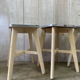 Series of 3 workshop stools