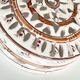 Handcrafted terracotta wall lamp enamelled bordeaux center