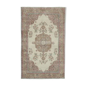 Tapis beige turc en laine nouée à la main 190 cm x 311 cm - 25054