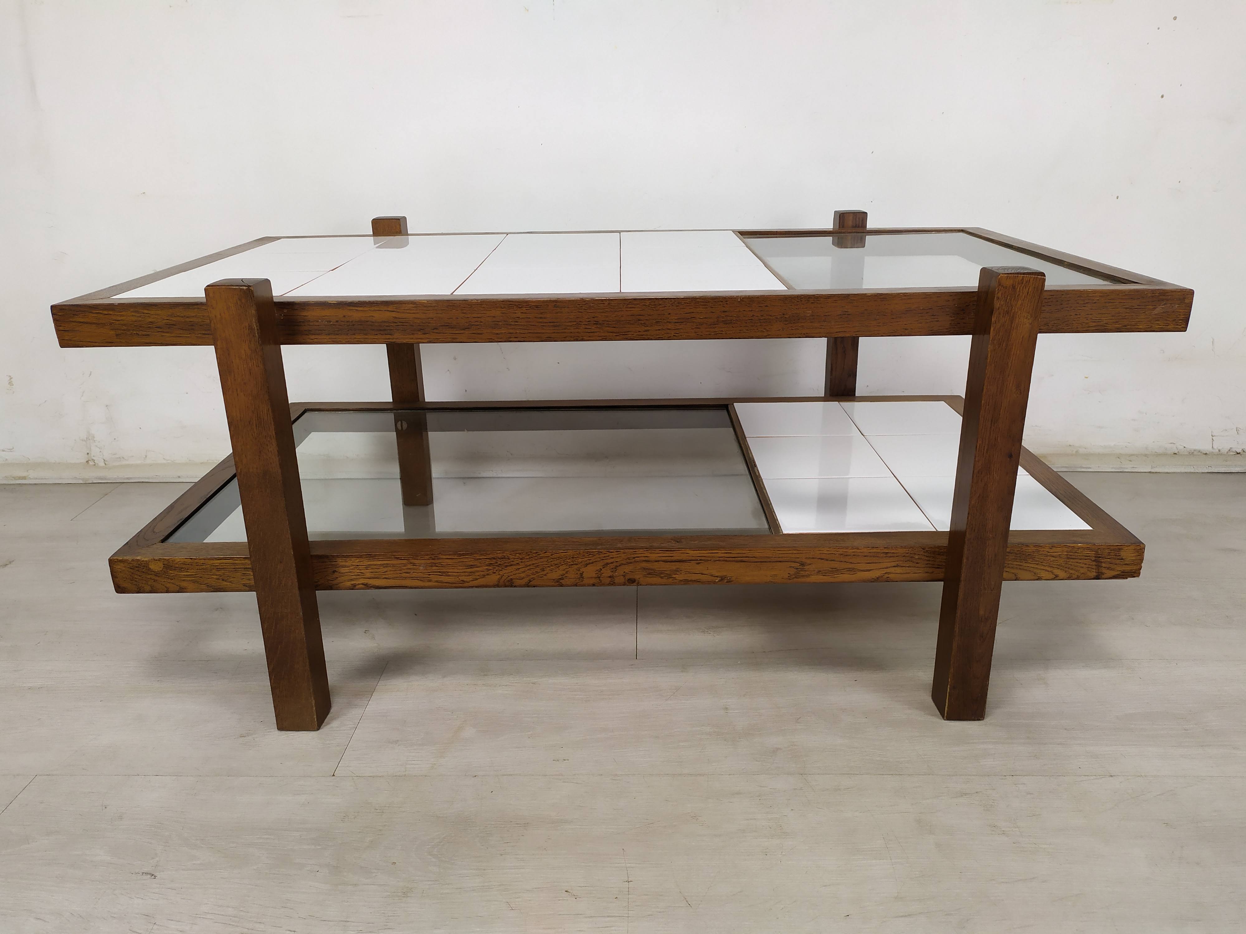 Vintage coffee table double trays