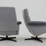 1970's Pair of Vintage Swivel Armchairs, Czechoslovakia