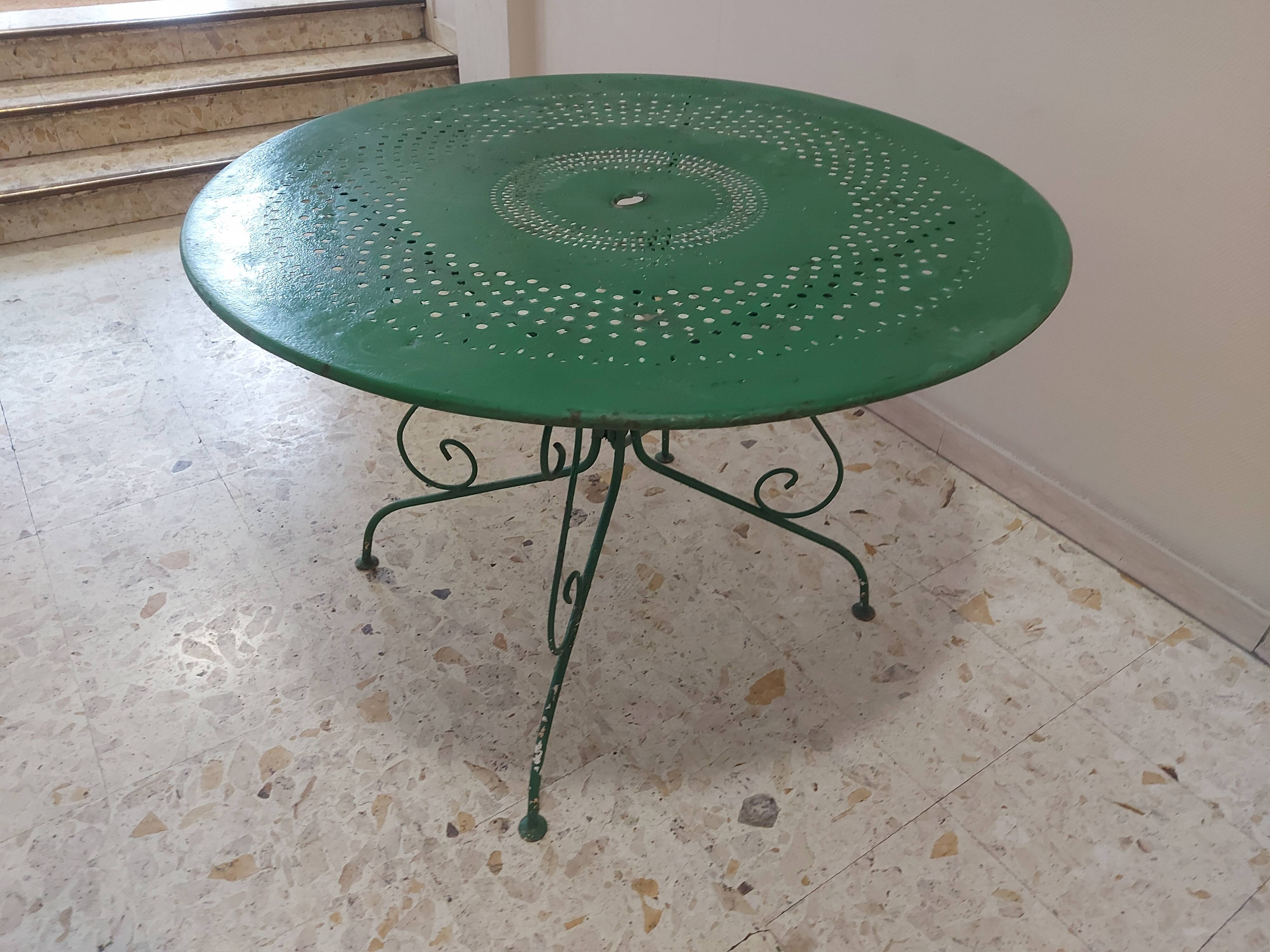 Old metal garden table
