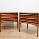 A pair of Vintage Mid-century style Lane 'Rhythm' bedside tables in walnut