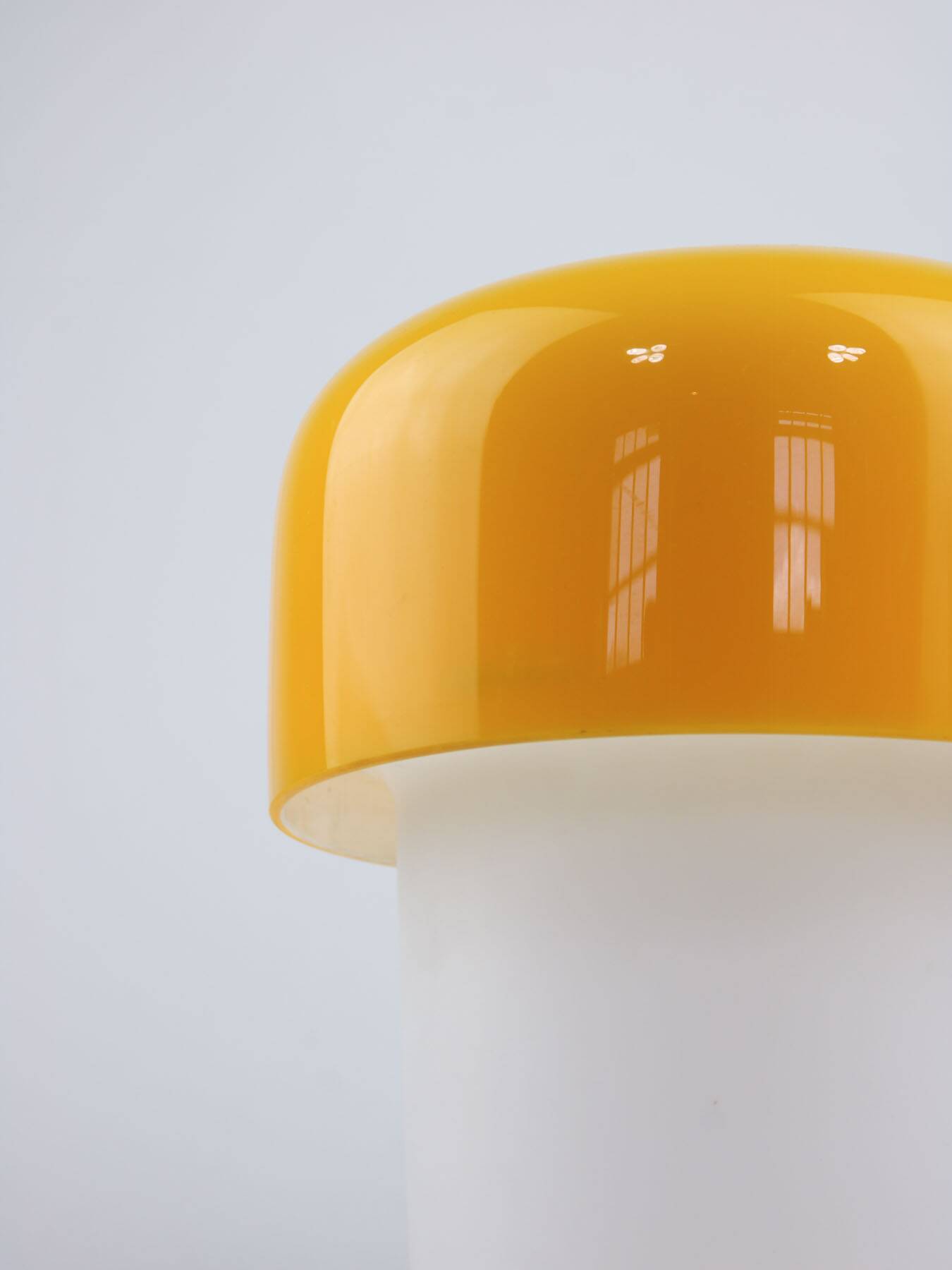 Rare Yellow Mushroom Table Lamp by Luigi Massoni for Guzzini, 1970s