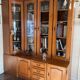Showcase library in solid wood with two sections