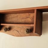 Mahogany wood shelf coat rack