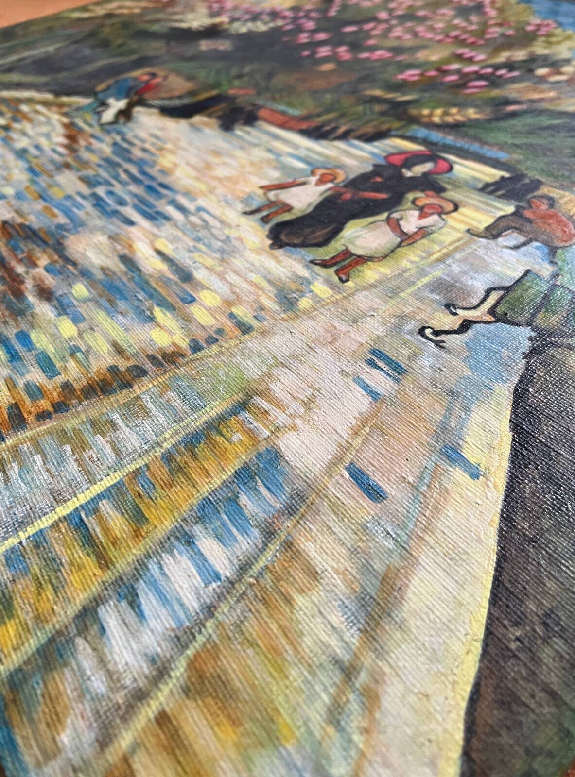 Tableau hst travail de copiste van gogh "marronniers à fleurs rouge parc ar