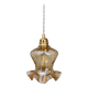 Suspension tulipe vintage en verre ambré