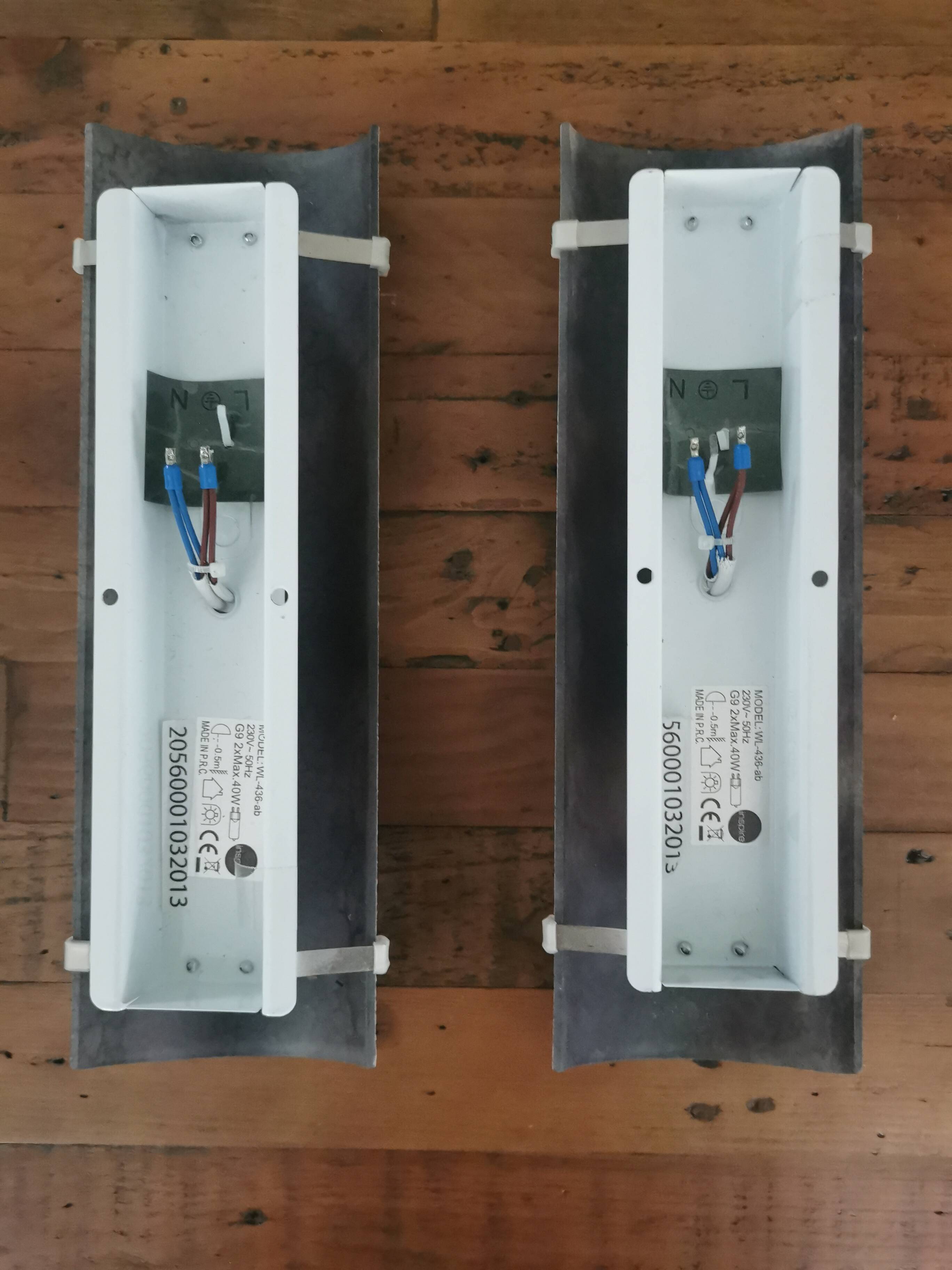 Wall lights. Cracked glass