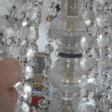 Lustre montgolfière en cristal et bronze XIXe