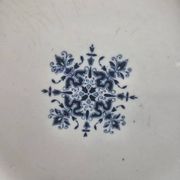 Antique plate Terre de Fer Clairefontaine Rouen blue decoration