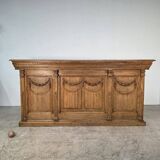 Important oak bar from a café around 1900.