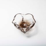 Murano ashtray transparent and smoked flower shape
